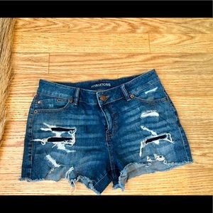 Maurices denim cut off shorts